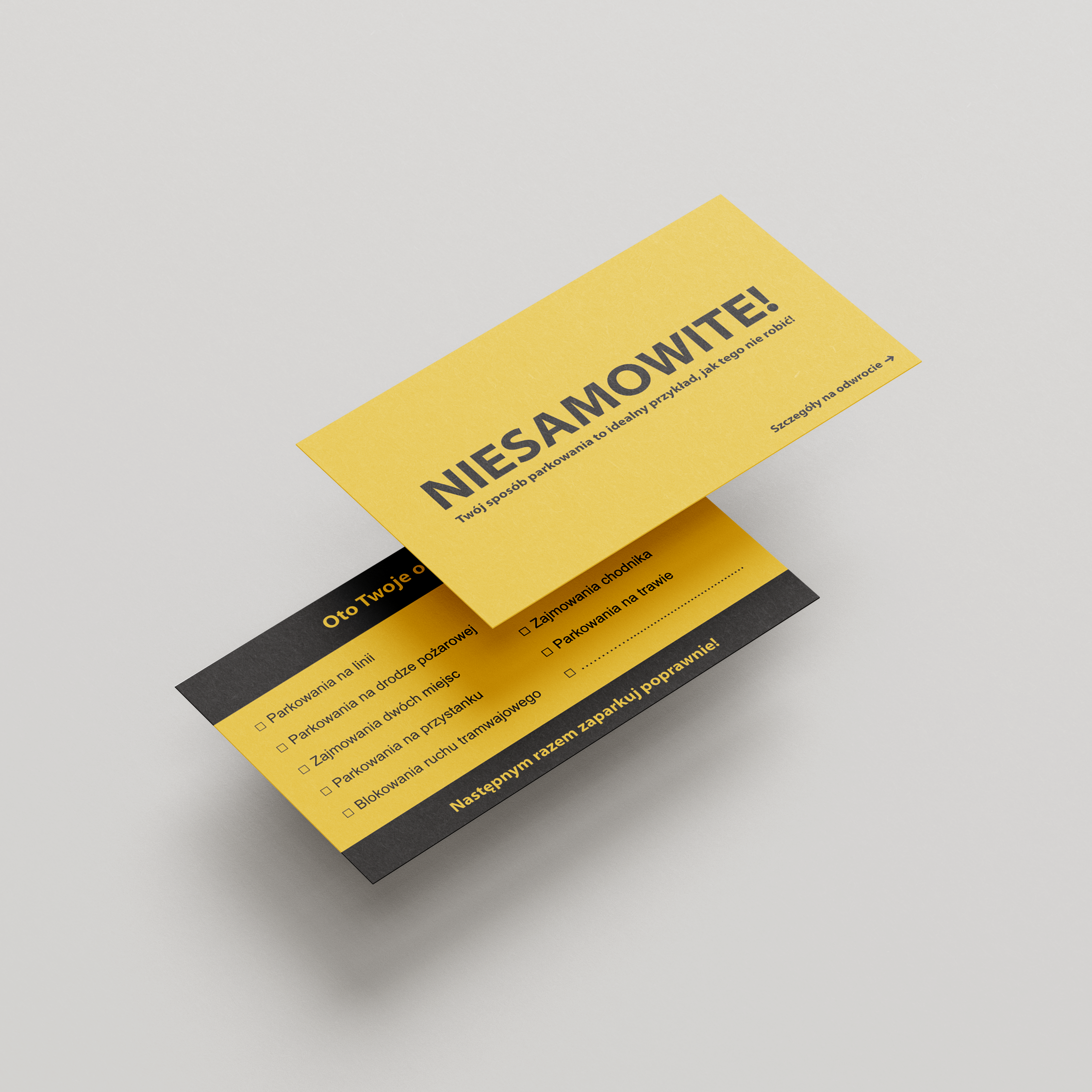 Karne Wizytówki za złe parkowanie